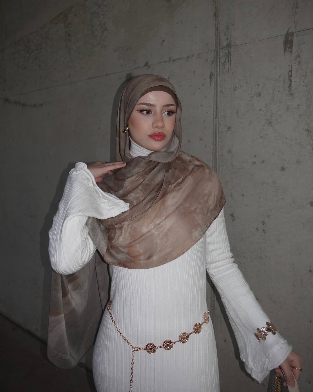 Neutral Quartz Printed Modal Hijab