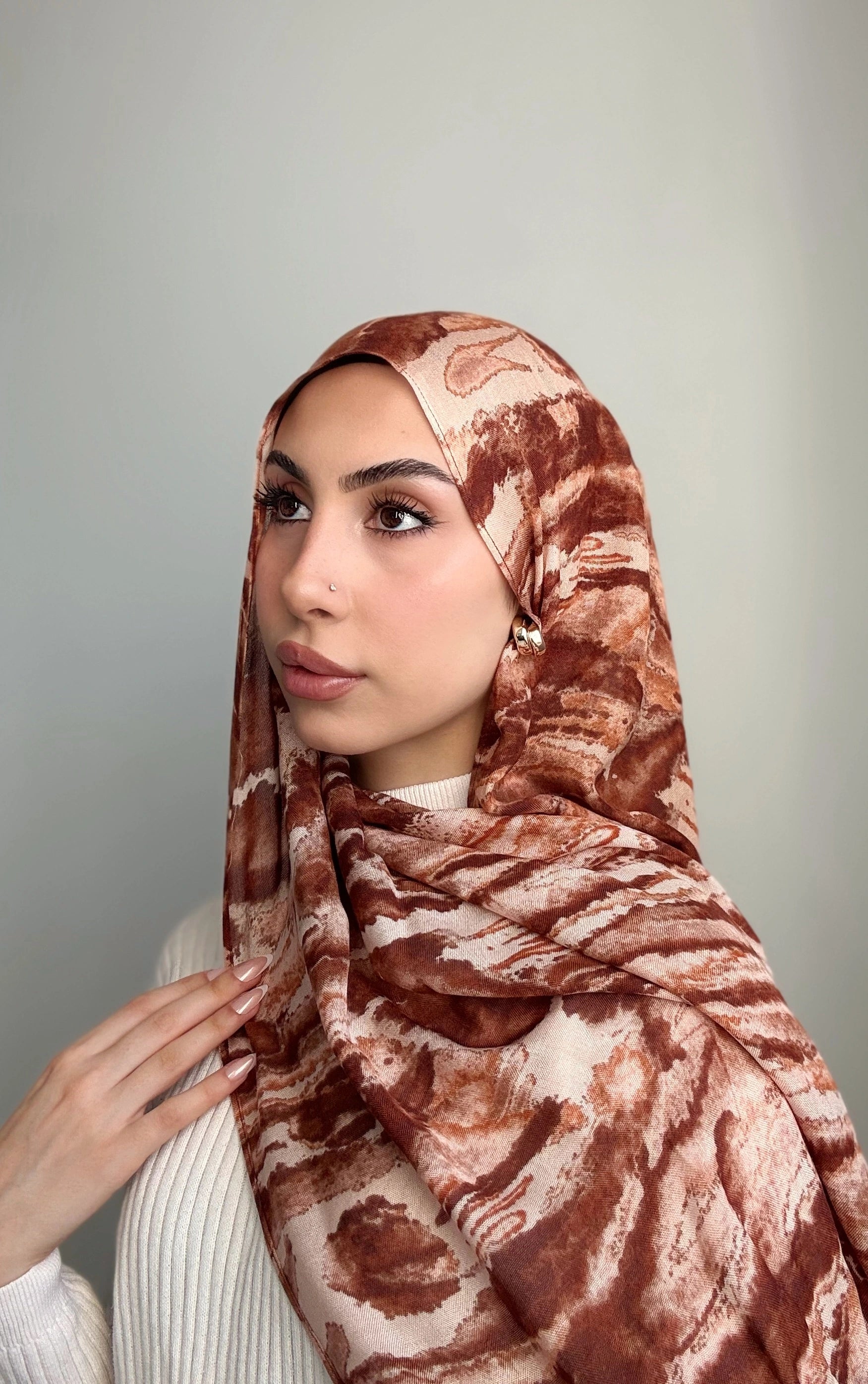 Baltic Amber Printed Modal Hijab